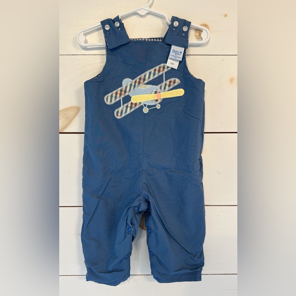 Bailey Boys 12 mo reversible Jon Jon airplane and camping